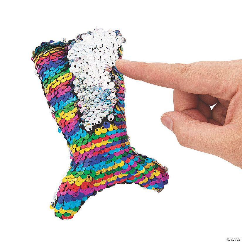 Plush and Playful Mermaid Tail with Reversible Sequins Blue 