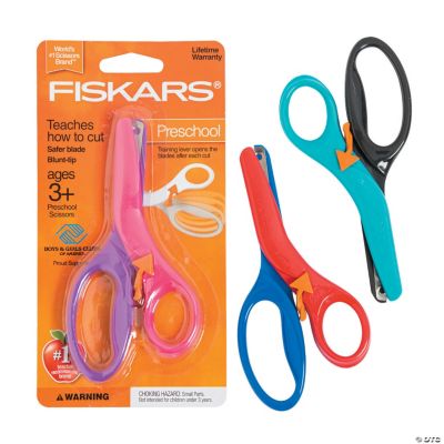  Fiskars Training Scissors for Kids 3+ with Easy Grip (6-Pack) -  Toddler Safety Scissors for School or Crafting - Back to School Supplies