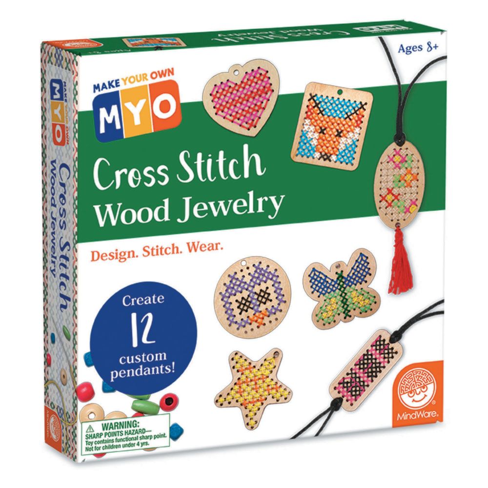 Make Your Own: Cross Stitch Wood Jewerly From MindWare