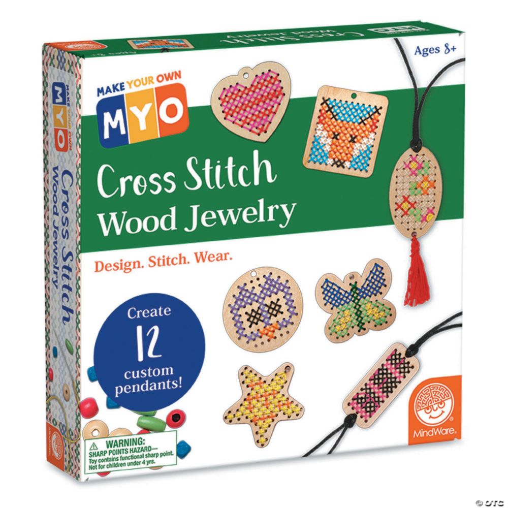 Make Your Own: Cross Stitch Wood Jewerly From MindWare