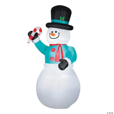 Outdoor 72" Blow Up Inflatable Snowman with Candy Cane