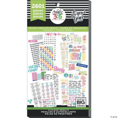 Happy Planner Sticker Value PackDates & Holidays, 2601/Pkg