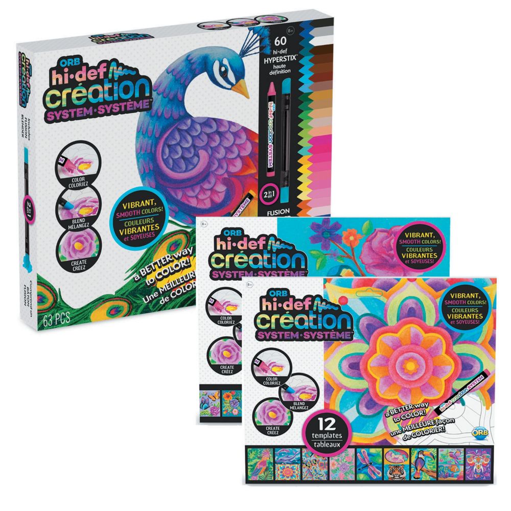 Hi Def Creation System Crayons with Templates