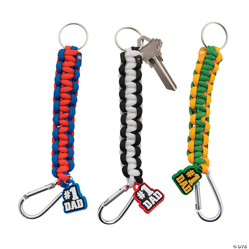 Father's Day Paracord Carabiner Keychain Craft Kit - Makes 12
