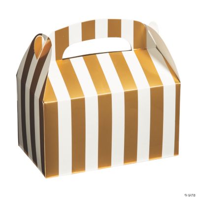 Gold Foil Striped Favor Boxes Oriental Trading