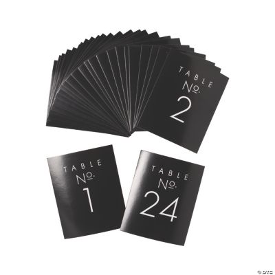 Bulk 24 Pc. Black Formal Table Numbers 1-24 | Oriental Trading