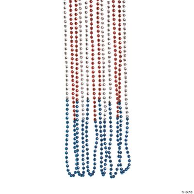 Tri-Color Patriotic Beaded Necklaces