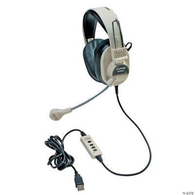 Califone Deluxe Multimedia Stereo Headset Boom Microphone with USB plug | Oriental Trading