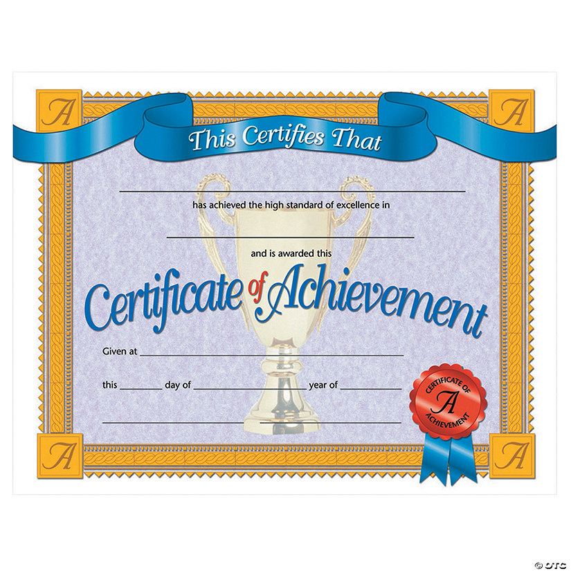 6 Pk) Certificates Of Achievement