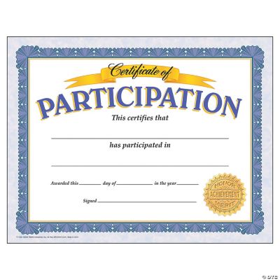Certificate of Participation | Oriental Trading