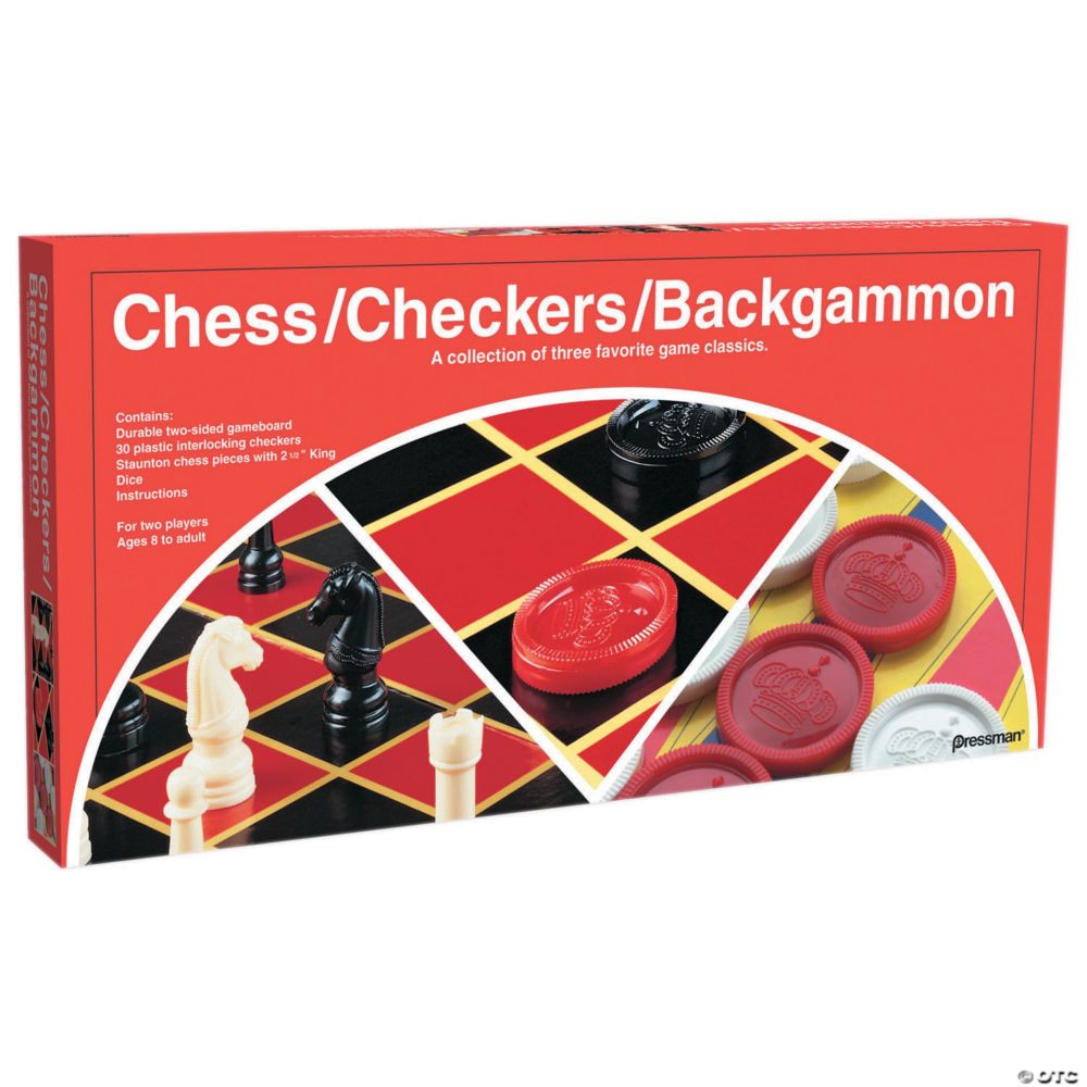 Board Game Set: Chess, Checkers & Backgammon From MindWare