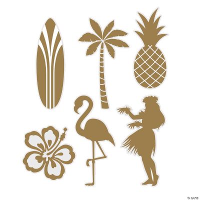 Gold Silhouette Luau Cutouts - 12 Pc. | Oriental Trading