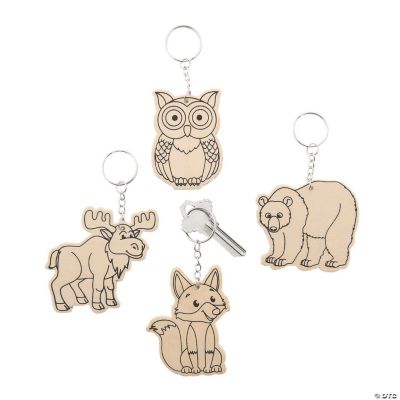 Color Your Own Forest Animal Keychains - 12 Pc. | Oriental Trading