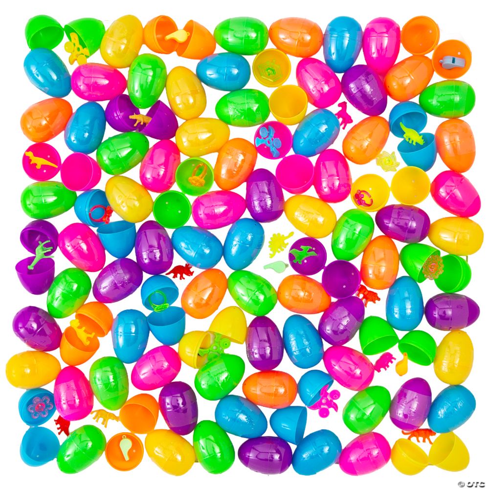 1000 Pc 2.5" Bulk Toy-Filled Plastic Easter Egg Assortment