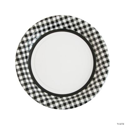 Black Gingham Paper Dinner Plates Oriental Trading