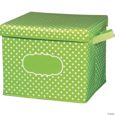 Lime Polka Dots Storage Box Oriental Trading