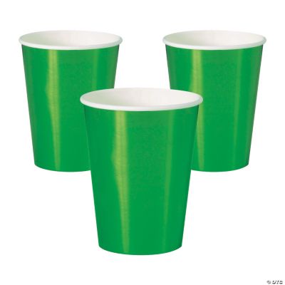 Metallic Green Paper Cups Oriental Trading