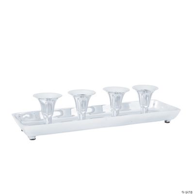 Silver Taper Candle Holder Tray Oriental Trading