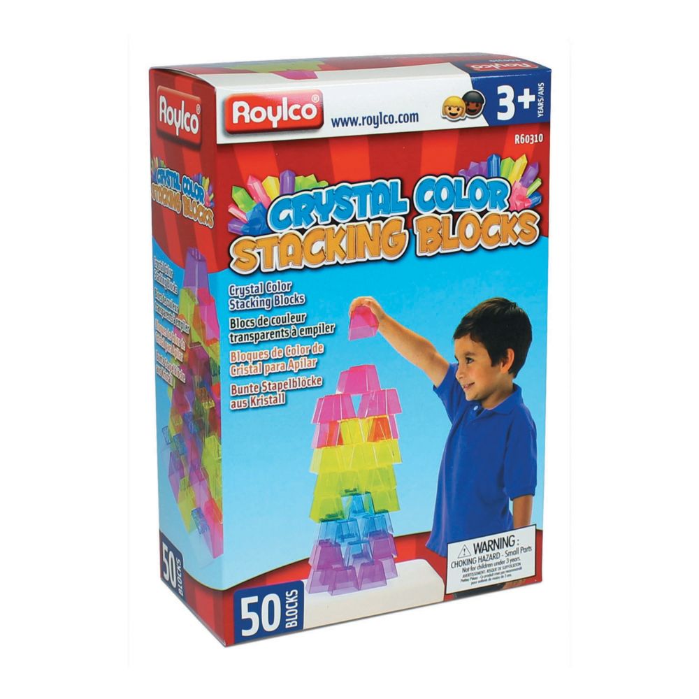Roylco Crystal Color Stacking Blocks, 50 pieces From MindWare