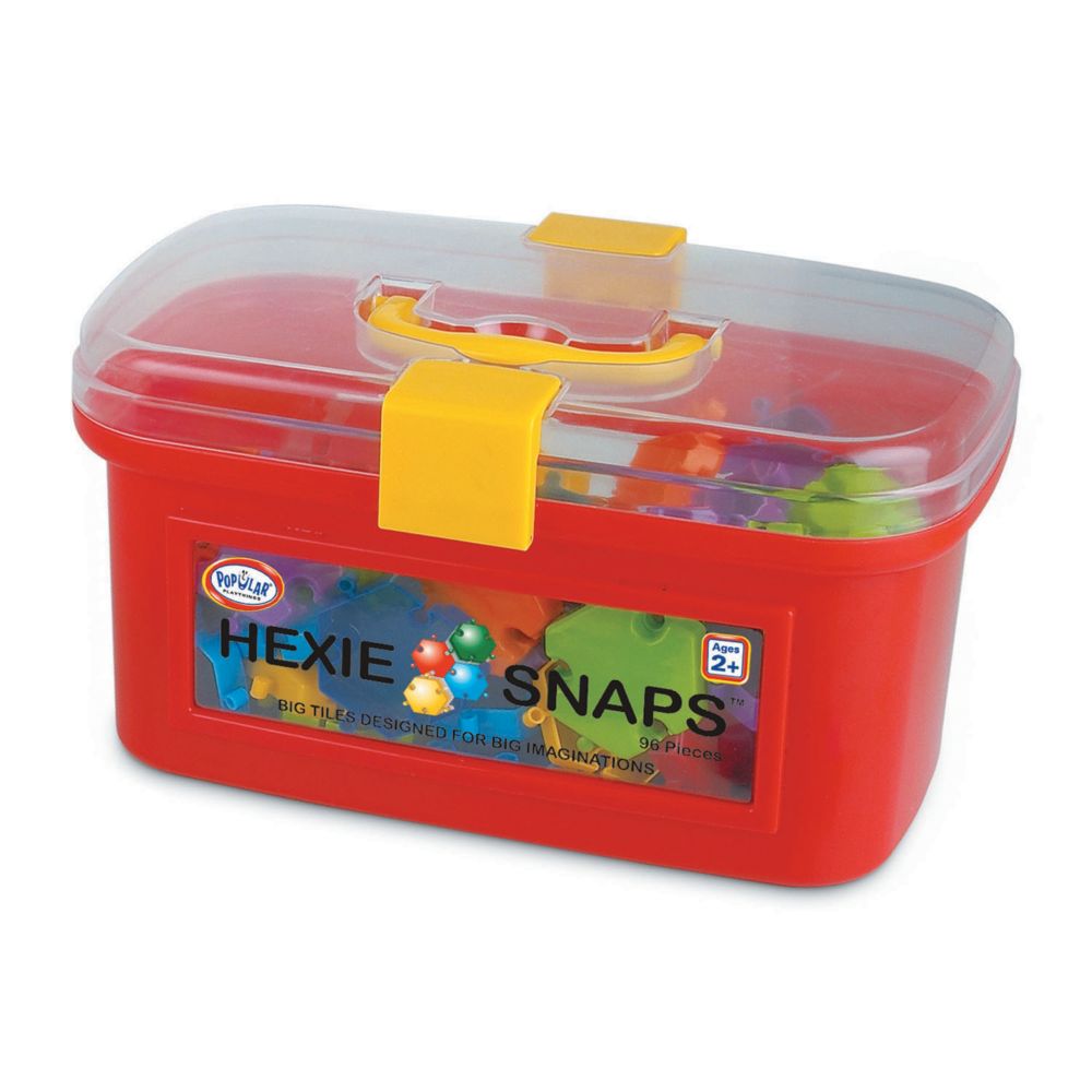 Popular Playthings Hexie-Snaps® Building Blocks with Storage Tub, 96 pieces From MindWare