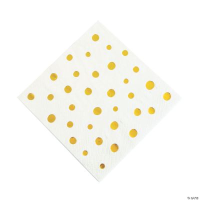 Gold Metallic Polka Dot Luncheon Napkins Oriental Trading
