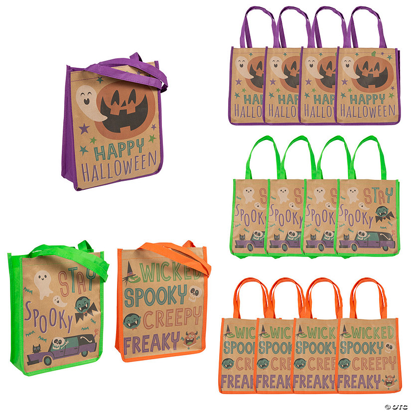 Set of 3 Halloween Reusable Tote Trick or Treat Bags H-2022