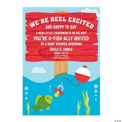 personalized little fisherman baby shower invitations