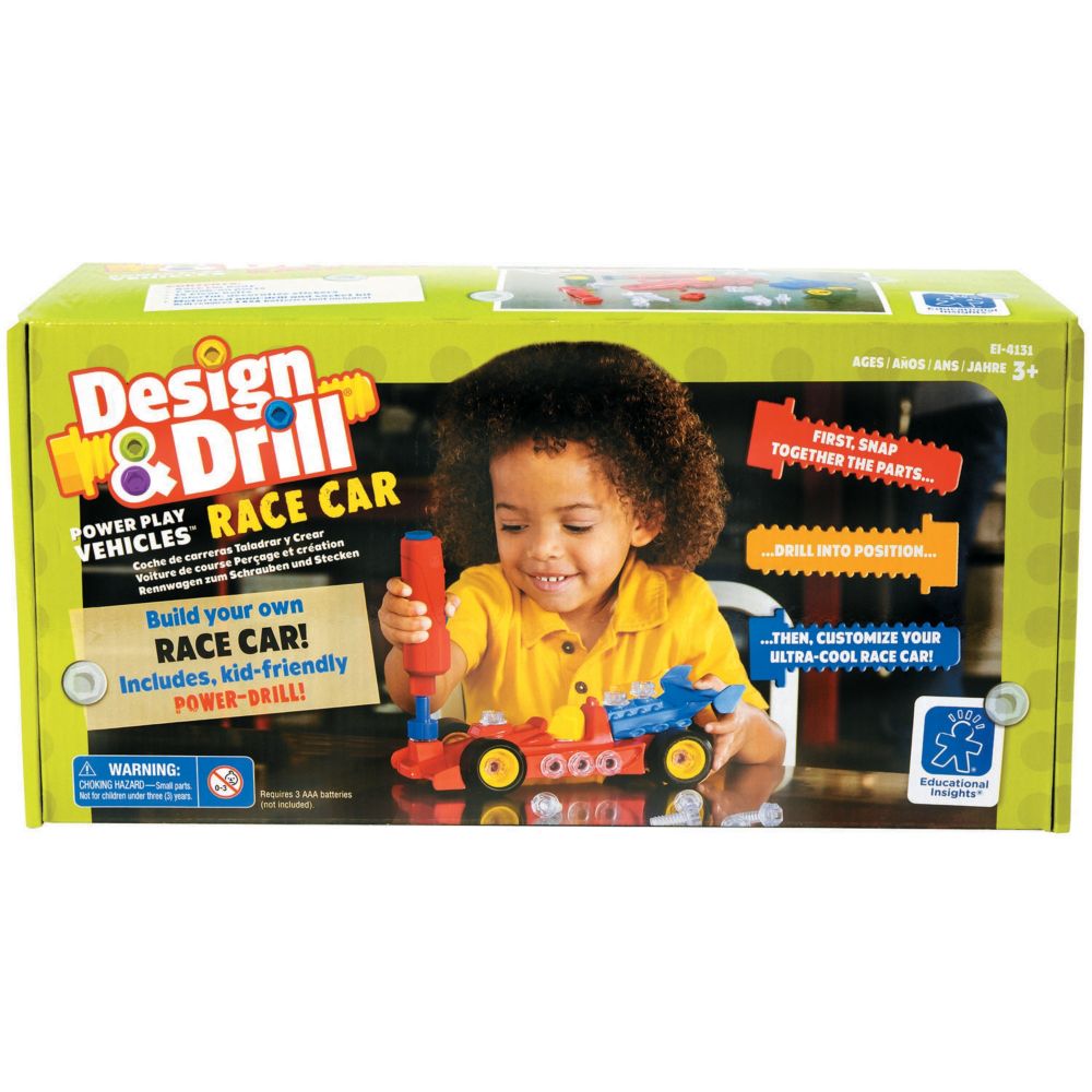 Design & Drill Pwr Play Vehicles Racecar Toy From MindWare