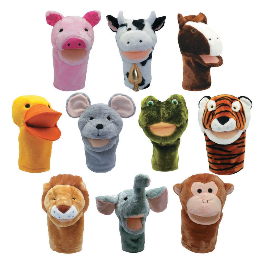 Plushpups Hand Puppets Set Of 10 From MindWare