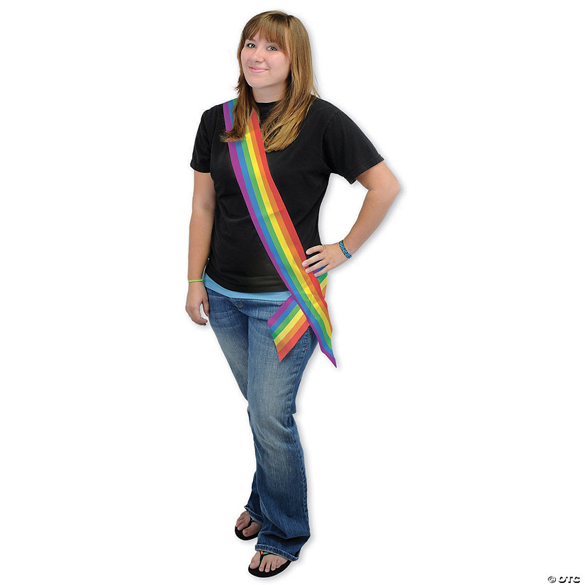 Rainbow Mardi Gras Party Supplies One Size Fits Most Rainbow Sash Unisex 