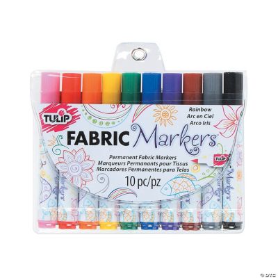 10Color Rainbow Colors Tulip ® Brush Tip Fabric Markers