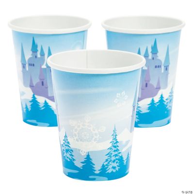 Winter Princess Snow Castle Paper Cups - 8 Pc.
