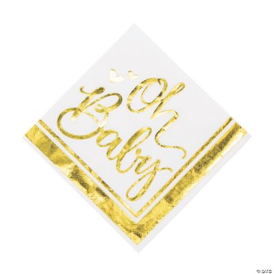 Celebrate It Gold Glitter Oh Baby Cake Topper - Each