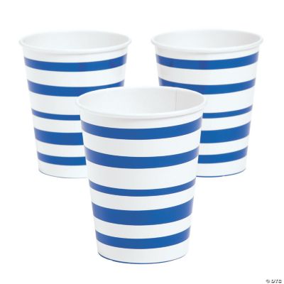Royal Blue Striped Paper Cups Oriental Trading