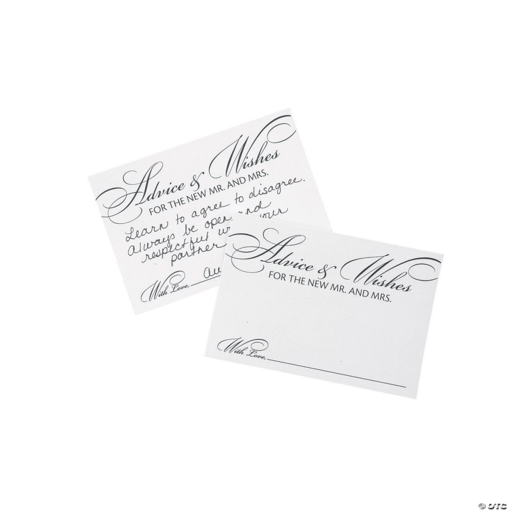 Wedding Advice Cards - 24 Pc. White