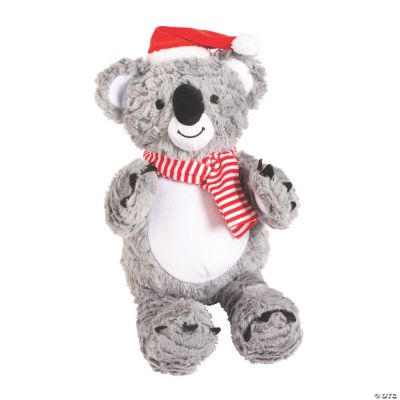 Christmas Stuffed Koala with Santa Hat