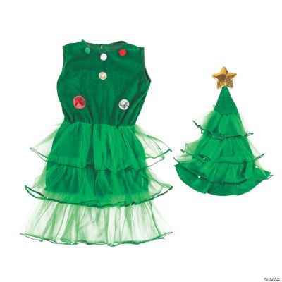 Girl’s Christmas Tree Dress & Hat - Discontinued