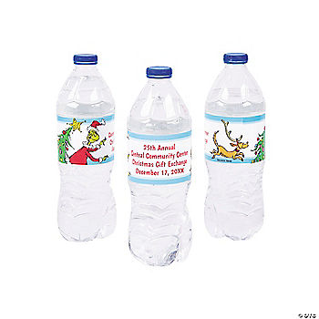 Personalized Dr. Seuss™ The Grinch Water Bottle Labels - 50 Pc