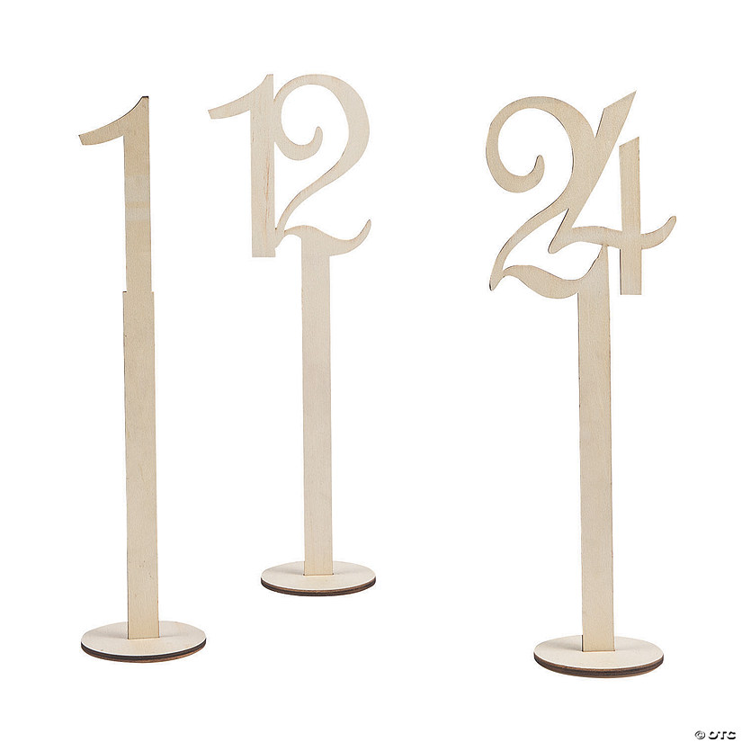 3” wooden numbers unfinished 3” free-standing wooden wedding numbers 