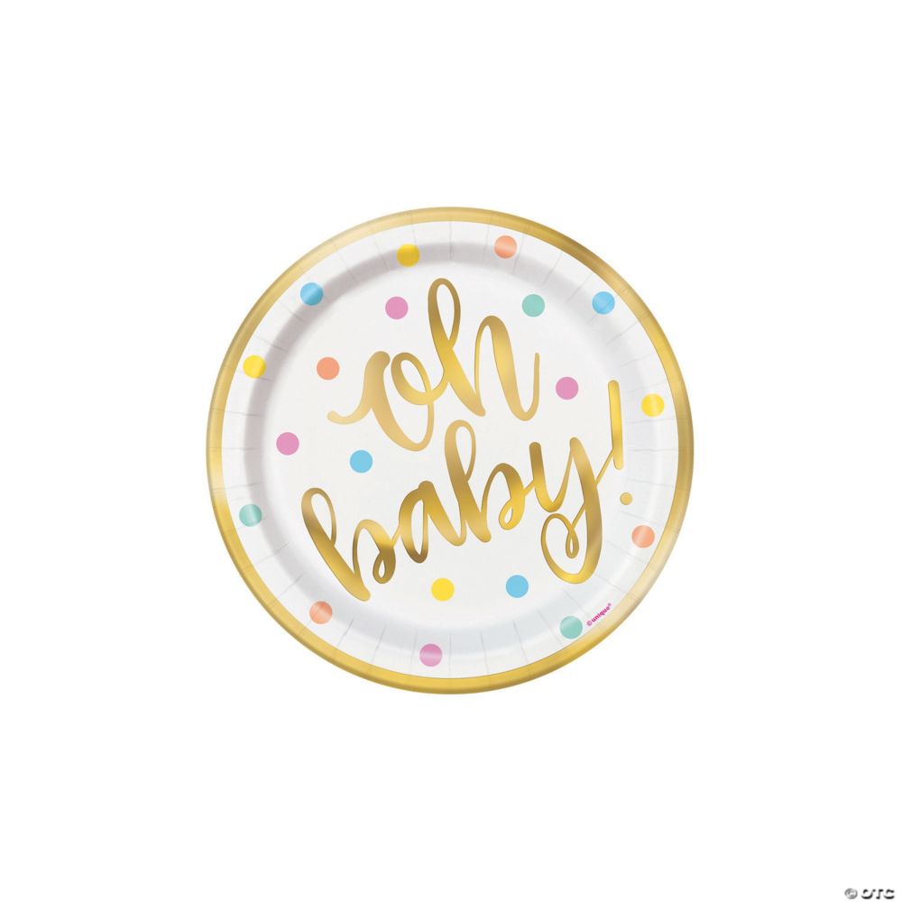 Oh Baby Paper Dessert Plates - 8 Ct. Multicolor