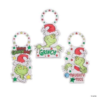 Color Your Own Dr. Seuss The Grinch Doorknob Hangers - Craft Kits - 24 ...