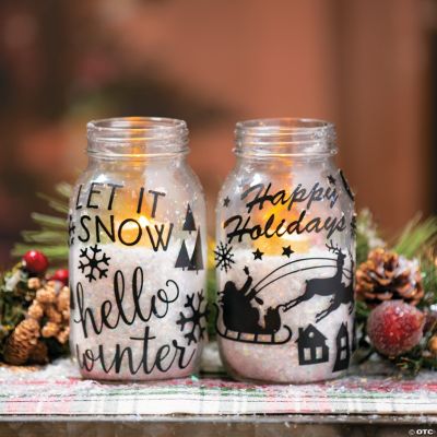 Christmas Mason Jar Decals Craft Supplies 24 Pieces eBay