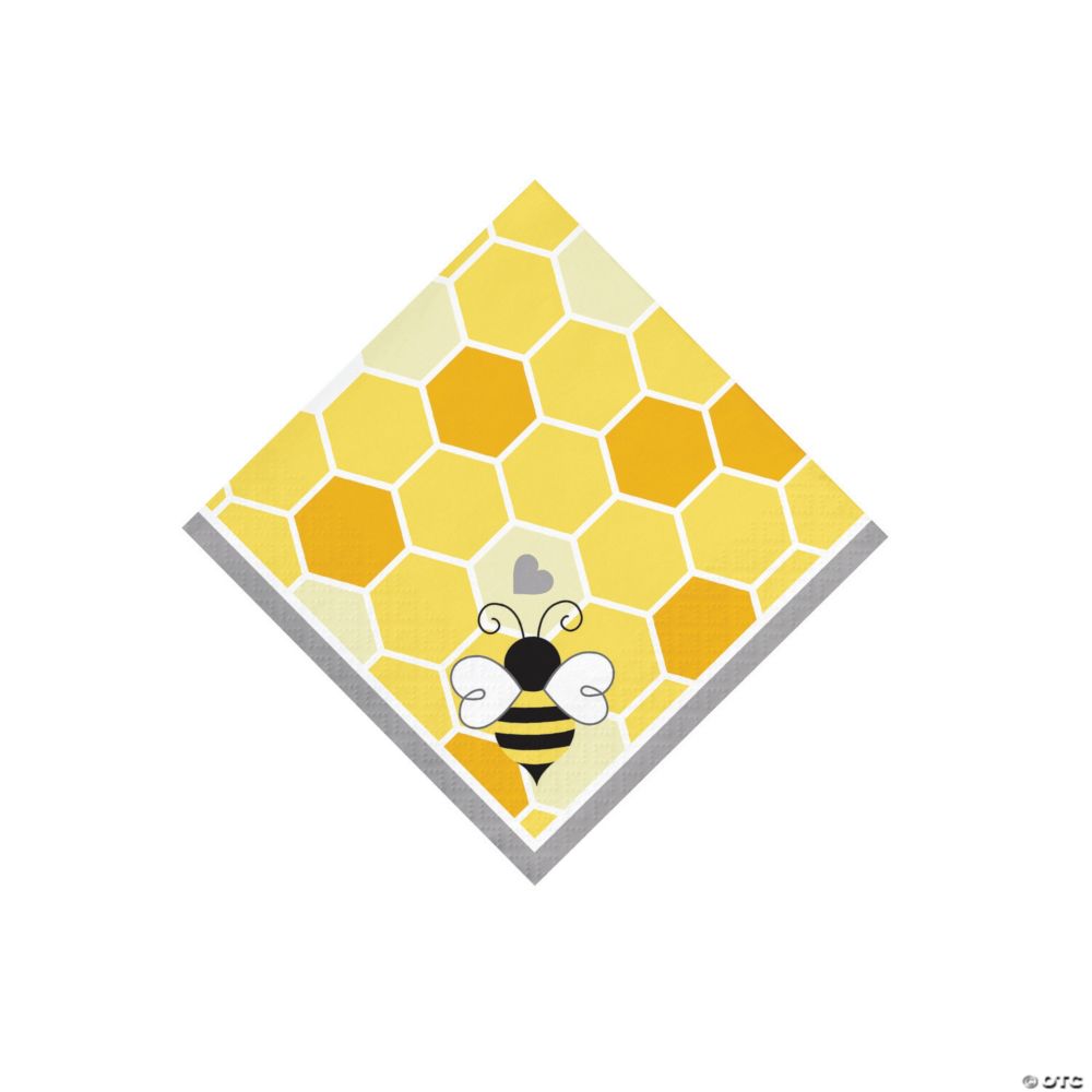 16 Pc 5 Bumblebee Party Beverage Napkins