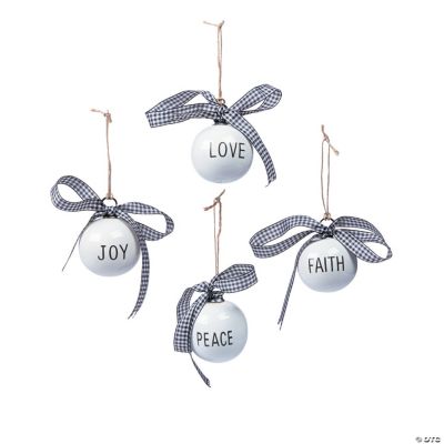 Faith, Peace, Joy & Love Ceramic Ornaments | Oriental Trading