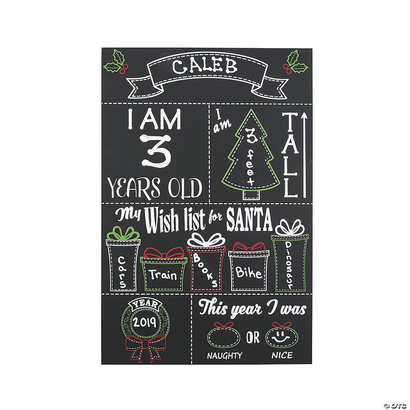 Christmas Wish List Chalkboard Sign - Discontinued