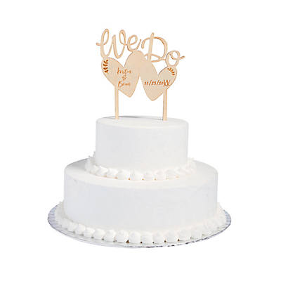 Personalised 25th Silver Wedding Anniversary Heart Cake Topper Couple Two Names 