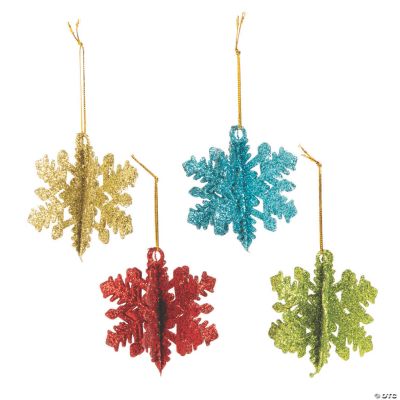 3D Glitter Snowflake Ornaments | Oriental Trading