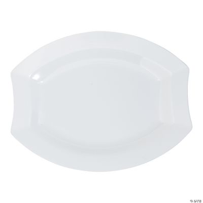 White Royalty Premium Plastic Oval Dinner Plates Oriental Trading