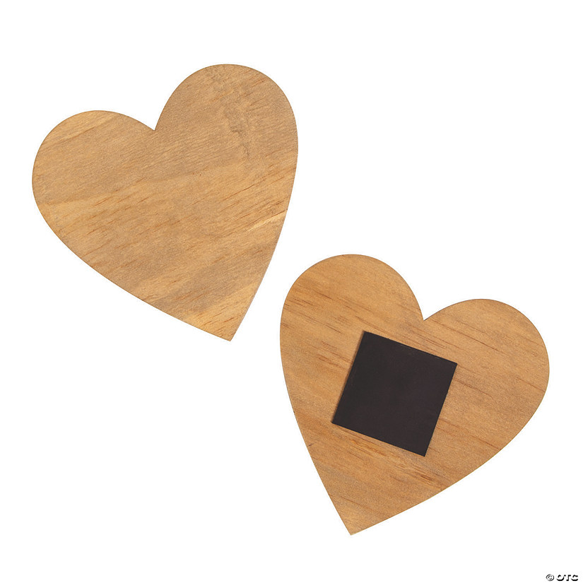 DIY Unfinished Wood Large Heart Magnets - 12 Pc.