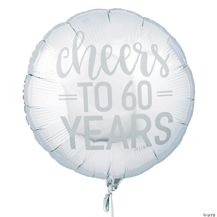 60th Anniversary Balloon silver foil balloon cheers to 60 years